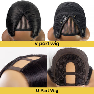 Kinky Curly V Part Wig Human Hair